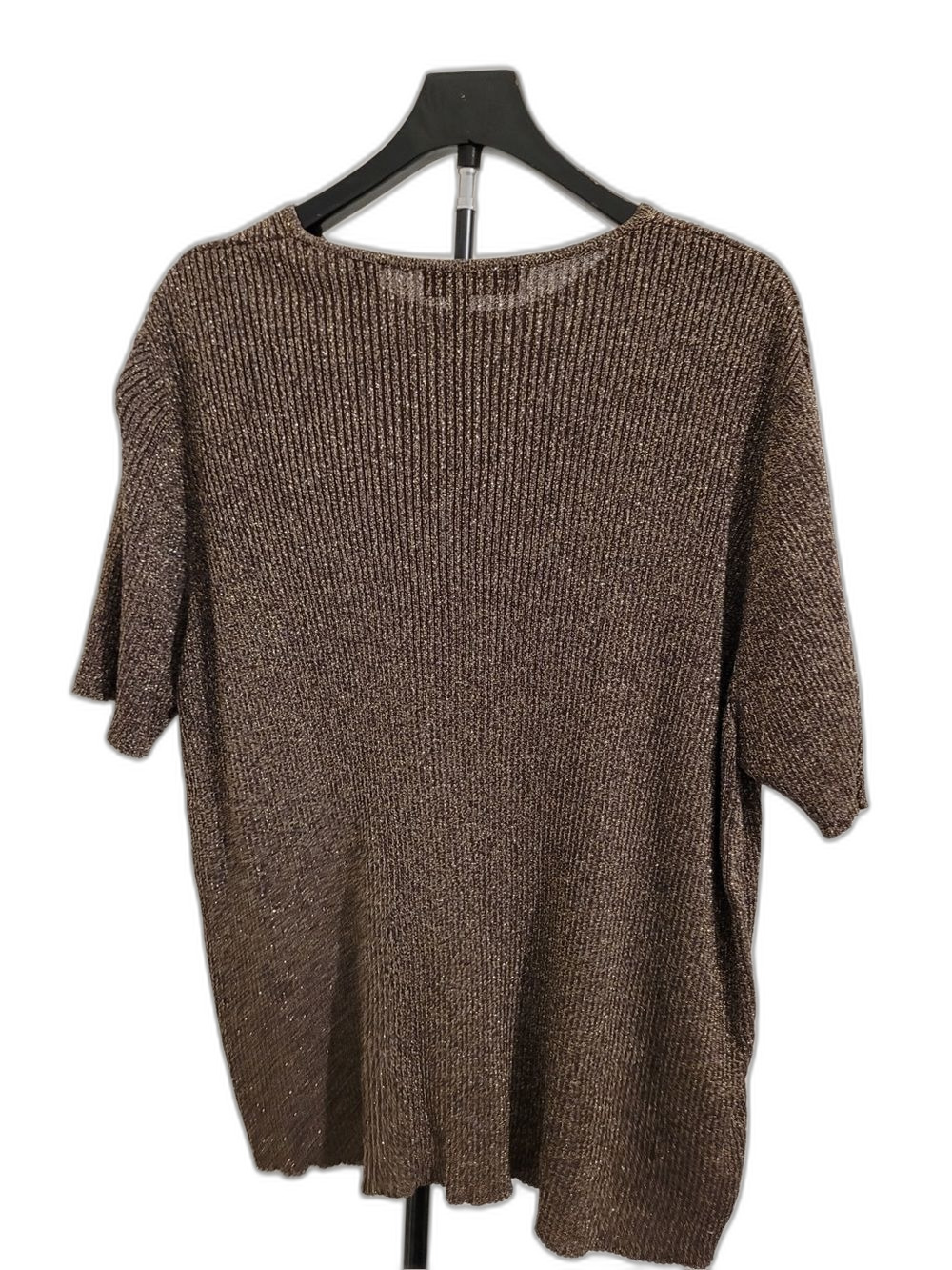 Valerie Stevens II XL Brown Metallic Shimmer Knit Top